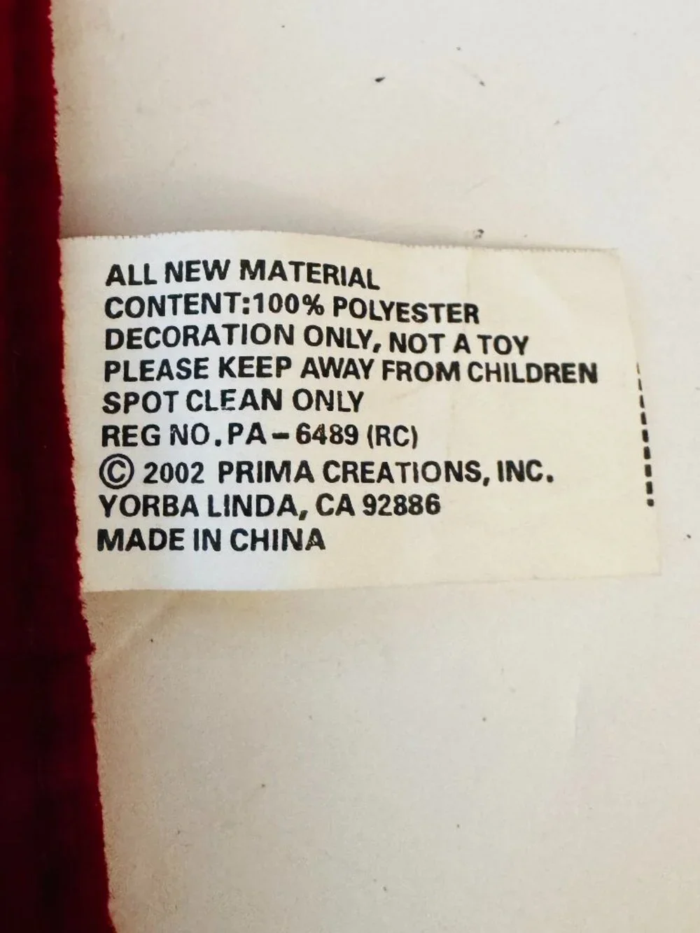 Vtg 2002 Fabric Wall Hanging 21x16